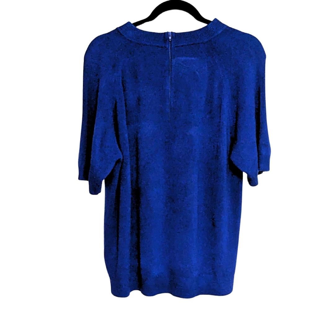 Blue Short Sleeve Lightweight Sweater size 44 - Picture 2 of 3